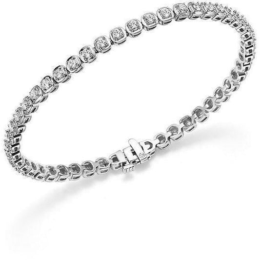 Pulseira feminina de tênis de 5 ct brilhante com diamante e ouro branco 14K - harrychadent.pt