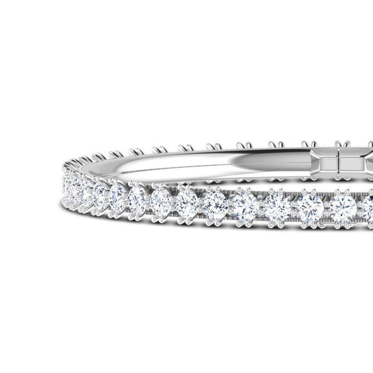 Bracelete de tênis de diamante redondo branco com conjunto de pinos de 5.20 ct ouro branco 14K - harrychadent.pt