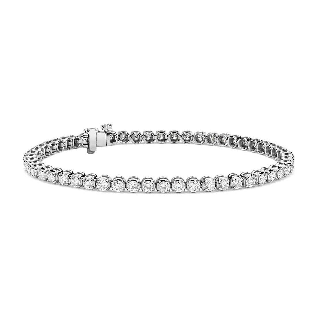 Pulseira redonda de diamante de tênis de 5.30 ct. joias finas de ouro branco sólido - harrychadent.pt