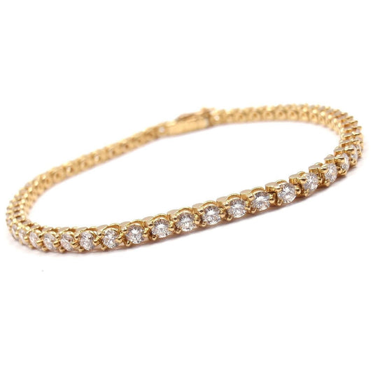 Pulseira de tênis de 5.5 ct 14K em ouro amarelo com corte redondo e diamante - harrychadent.pt