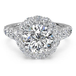 5.50 Carats Round Diamond Halo Ring Jewelry New