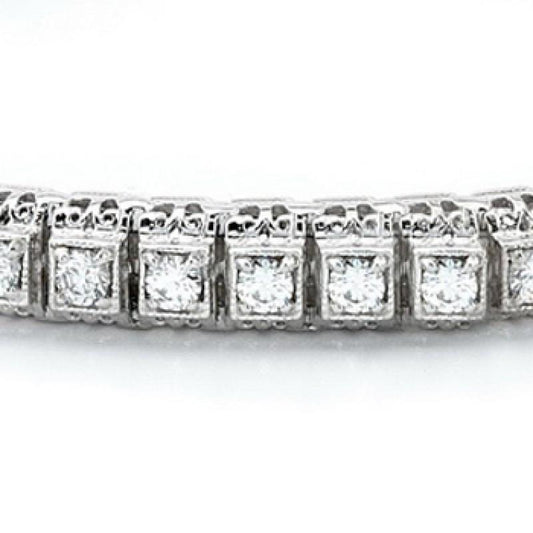 Pulseira de tênis de diamante redondo de 5.50 quilates em ouro branco sólido 14K - harrychadent.pt