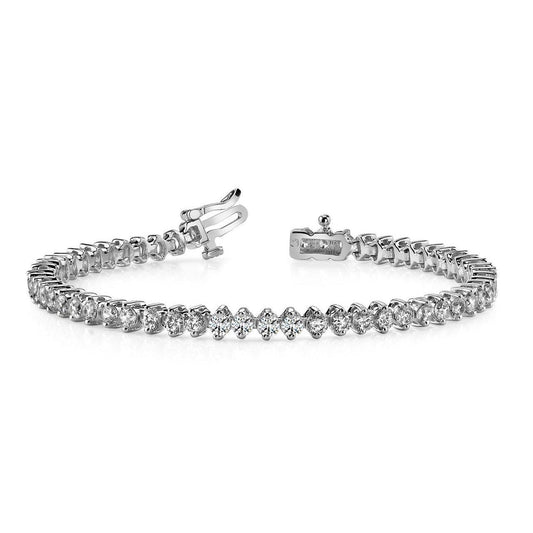 Pulseira de tênis redondo feminino de diamante de 5.6 quilates em ouro branco 14K - harrychadent.pt