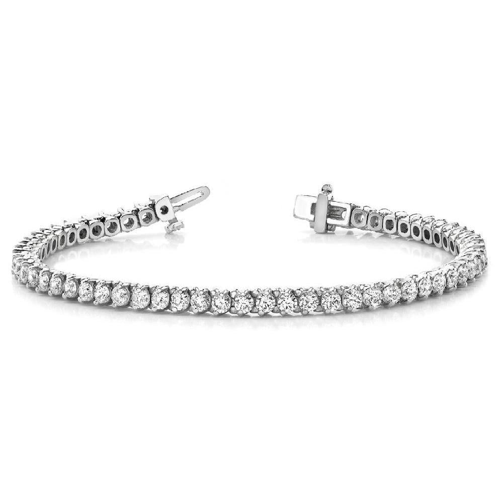 Pulseira de tênis de 5.60 quilates de diamante redondo feminino em ouro branco sólido - harrychadent.pt