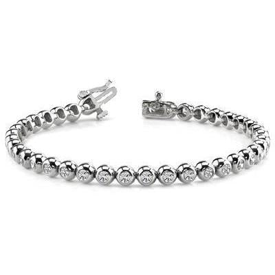 17.10 quilates pulseira de tênis de diamantes de corte redondo feminino ouro branco 14K - harrychadent.pt