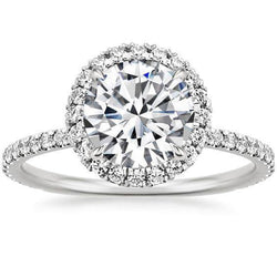 5.70 Carats Round Diamond Engagement Halo Ring