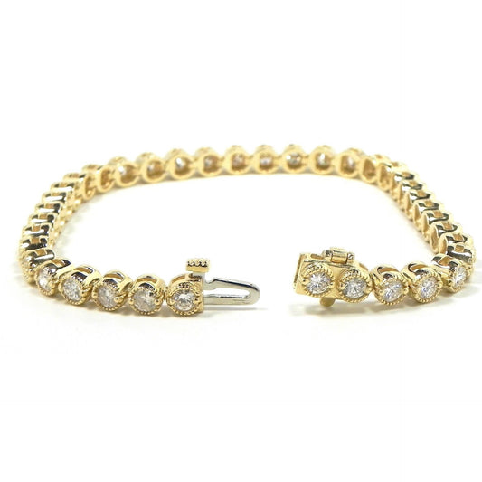 Pulseira tênis 5.70 quilates 38 pedras amarelo ouro 14K - harrychadent.pt