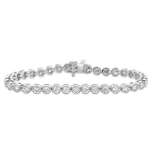 Bracelete de fixação de pontas de ouro 14K com diamantes redondos de 6 quilates e ouro branco nova - harrychadent.pt