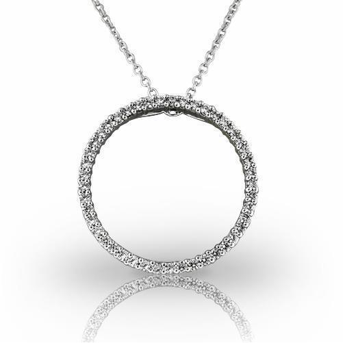 Colar de pingente de diamante com corte brilhante de 6 quilates e ouro branco 14K - harrychadent.pt