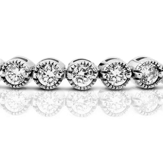 Pulseira de tênis feminino de 6 quilates e diamantes ouro branco 14K - harrychadent.pt