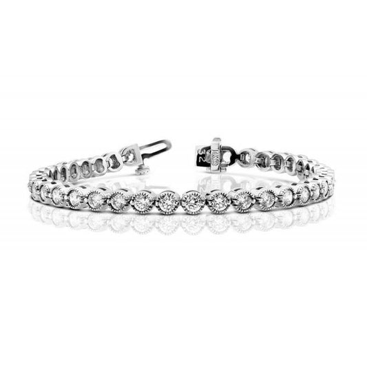 Pulseira de tênis feminino de 6 quilates e diamantes ouro branco 14K - harrychadent.pt