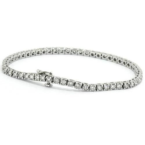 Conjunto de bracelete de tênis de diamante redondo de 6 quilates em ouro branco 14K - harrychadent.pt