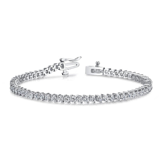 Pulseira de tênis de 6 quilates para mulheres com corte redondo de diamante e joias de ouro - harrychadent.pt