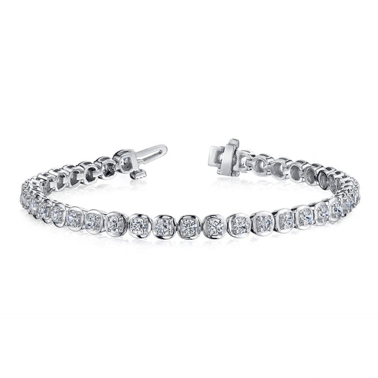 Pulseira de tênis feminina de diamante com corte redondo de 6 ct joias de ouro branco - harrychadent.pt