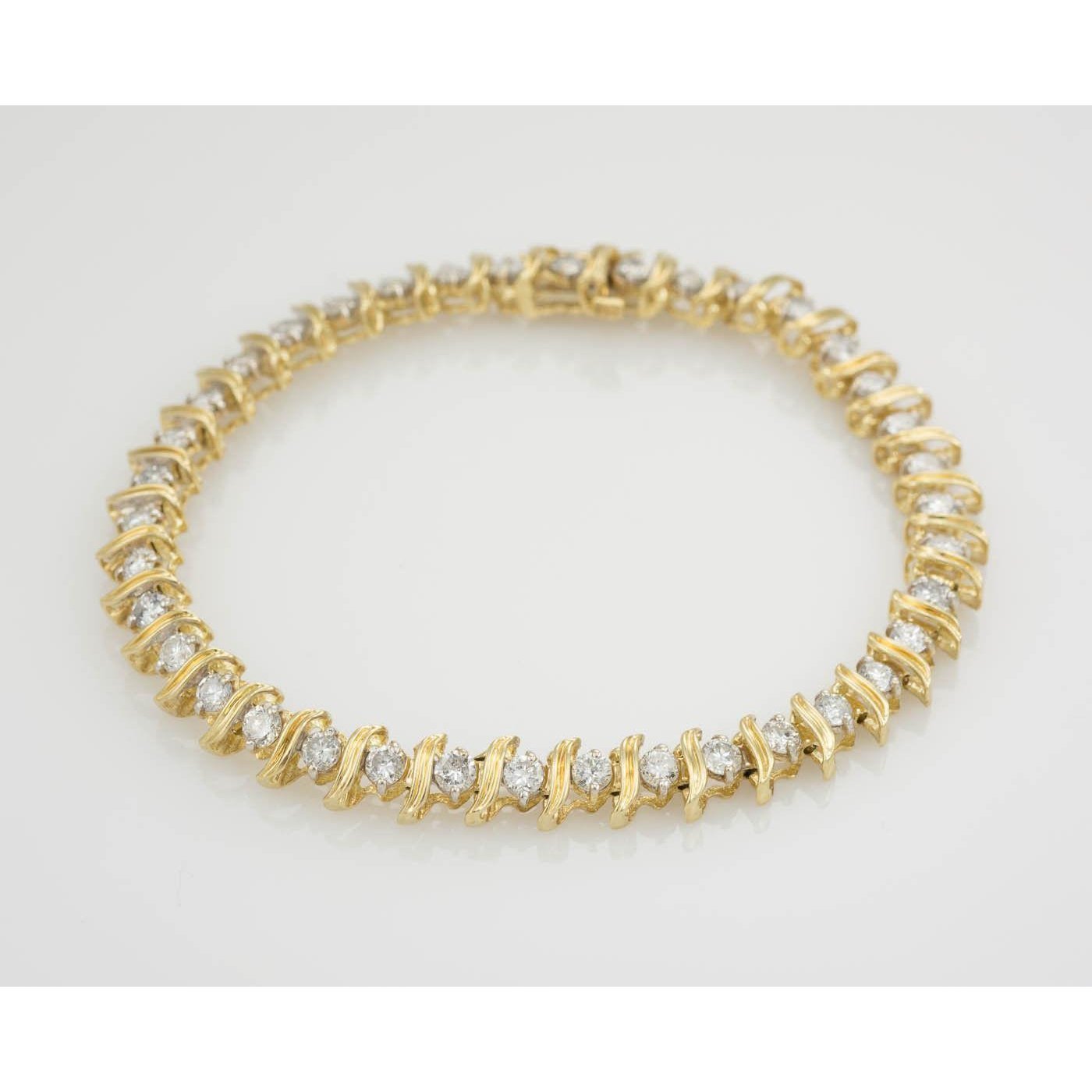 Pulseira de tênis de diamante corte redondo 6 quilates ouro branco 14K novas joias - harrychadent.pt