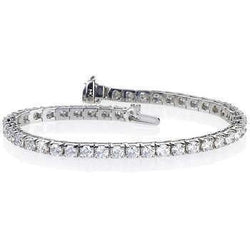 6 Ct Round Diamond Tennis Bracelet Solid White Gold Women Jewelry