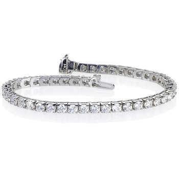 Pulseira redonda de diamante de tênis de 6 ct joias femininas de ouro branco sólido - harrychadent.pt