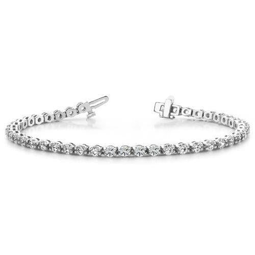 Pulseira de tênis de diamante pequeno com corte redondo de 6.15 ct ouro branco 14K - harrychadent.pt