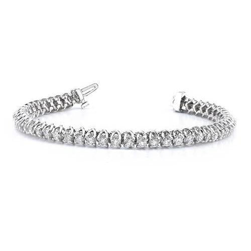 Bracelete de tênis de diamantes redondos com lapidação brilhante de 6.30 quilates WG 14K - harrychadent.pt