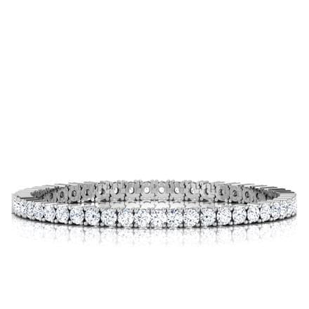 Pulseira de tênis de diamante com corte redondo de 6.30 quilates e ouro branco joias finas - harrychadent.pt