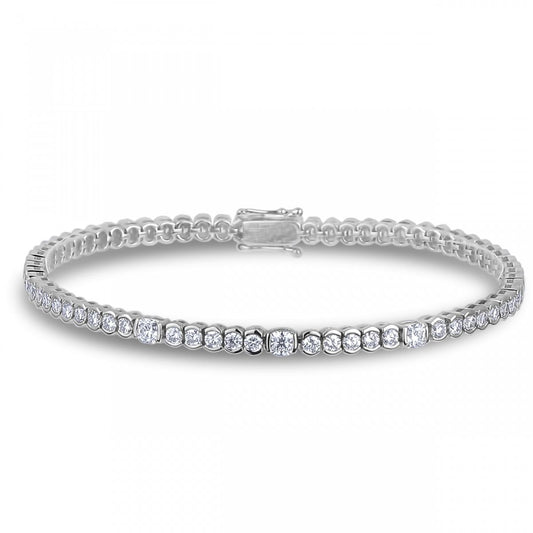 Pulseira de tênis feminino de diamantes espumantes 6.30 quilates ouro branco 14K - harrychadent.pt