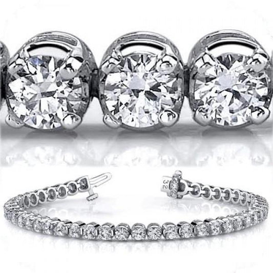 Bracelete de tênis de 6.75 quilates de diamantes com pontas de dentes de ouro branco - harrychadent.pt