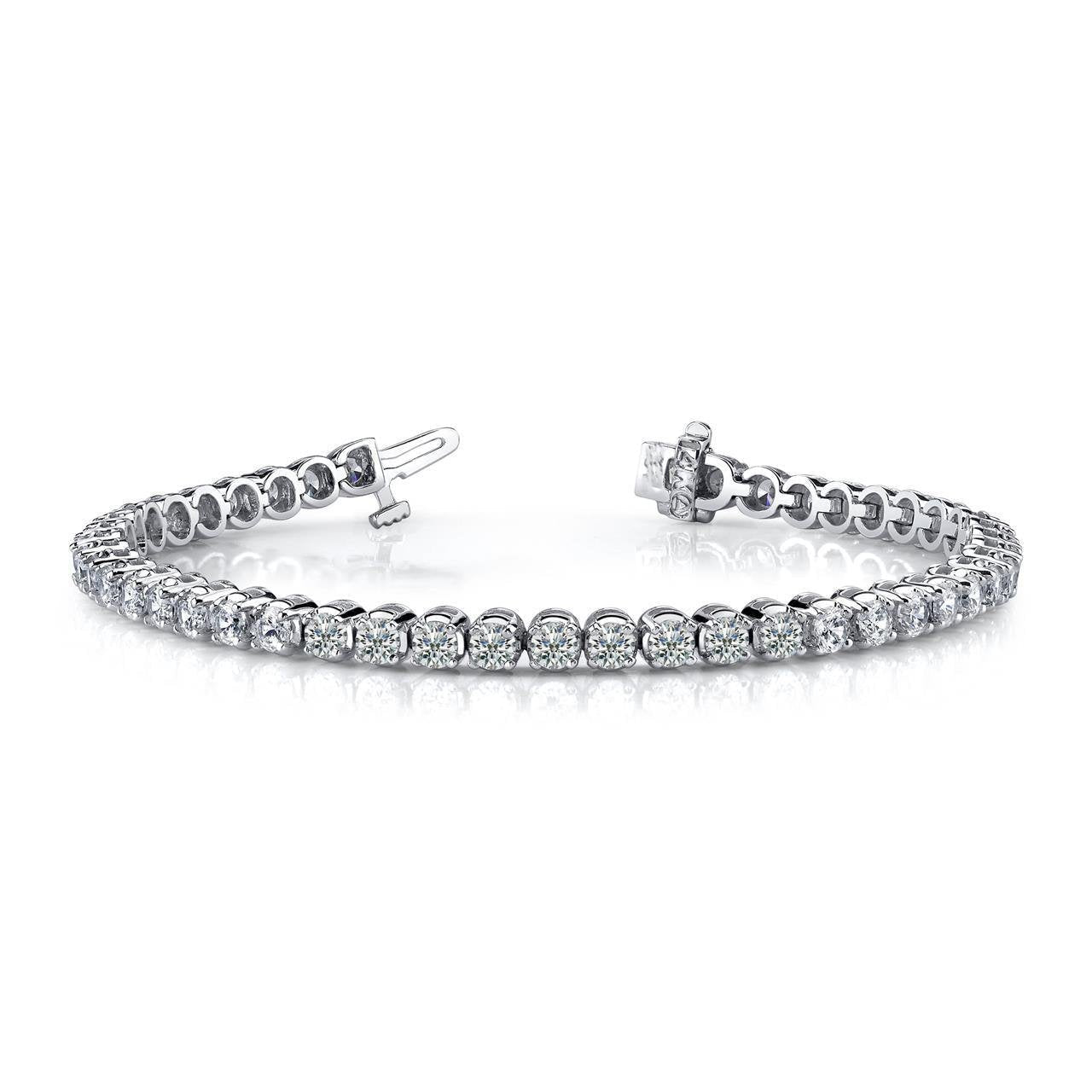 Bracelete de tênis de conjunto de pontas de diamante com corte redondo de 6.90 quilates - harrychadent.pt