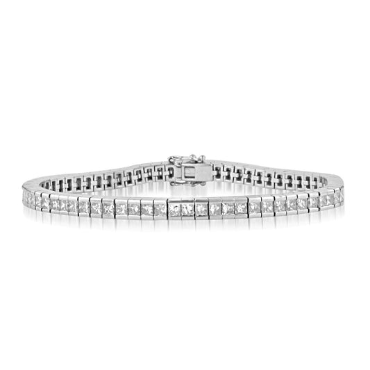 Pulseira de tênis Princesa Diamonds 7 quilates em ouro branco - harrychadent.pt