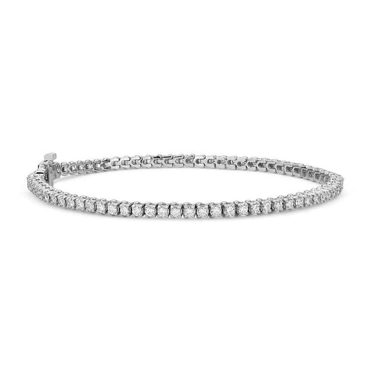 Bracelete de tênis com diamantes redondos com lapidação brilhante de 7 quilates WG 14K - harrychadent.pt