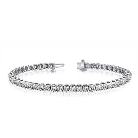 Pulseira de diamante branco de 7 quilates com corte redondo em ouro branco - harrychadent.pt