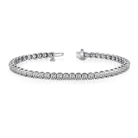 Pulseira redonda de diamante de tênis de 7.20 quilates e joias de ouro branco - harrychadent.pt