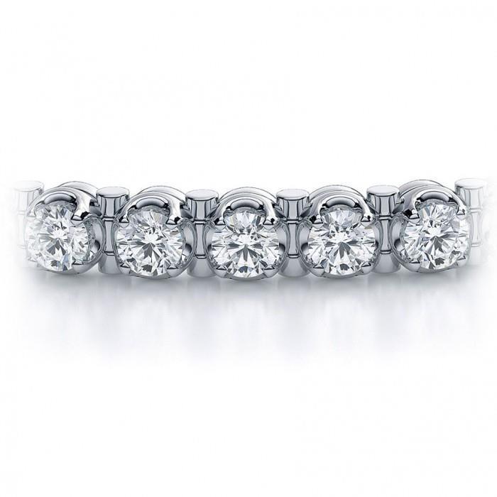 Bracelete de tênis de diamante com conjunto de pontas redondas de 7.20 quilates de ouro branco 14K - harrychadent.pt