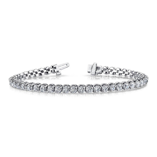 Pulseira de diamante com corte redondo de 7.36 quilates em ouro branco sólido 14K - harrychadent.pt