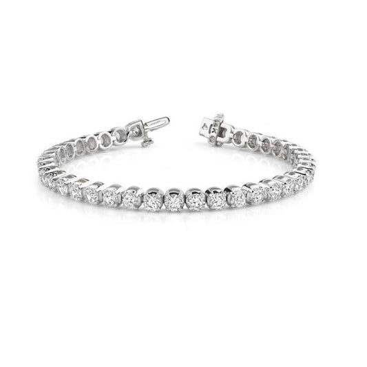 Pulseira de diamantes com corte redondo de 7.40 quilates novo ouro branco 14K - harrychadent.pt