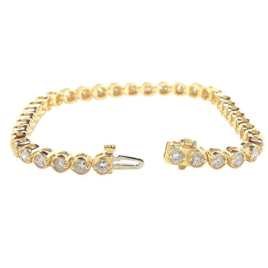 Pulseira de tênis de diamante com corte redondo de 7.40 ct joias de ouro amarelo - harrychadent.pt