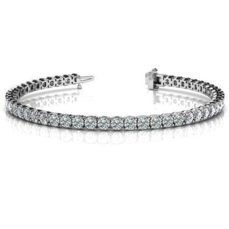 Pulseira redonda de diamante de tênis de 7.5 quilates em ouro branco 14K joias novas - harrychadent.pt