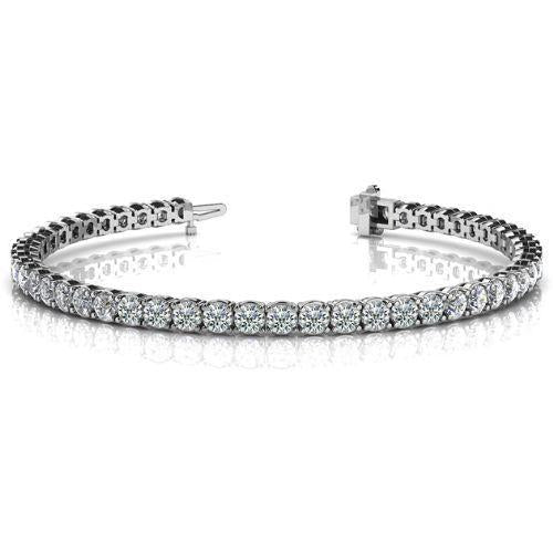 Pulseira de tênis de diamante com corte brilhante de 7.50 ct em ouro branco - harrychadent.pt