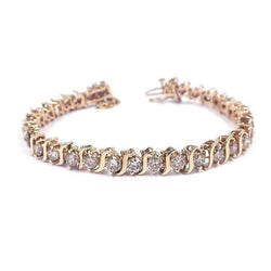 7.50 Ct Round Cut Diamond Ladies Tennis Bracelet Yellow Gold Jewelry