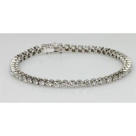 Pulseira redonda de diamante de tênis de 7.50 ct em ouro branco 14K sólido - harrychadent.pt