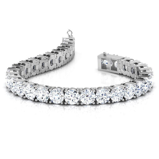 Pulseira de tênis de diamante redondo de 7.75 quilates em ouro branco 14K - harrychadent.pt