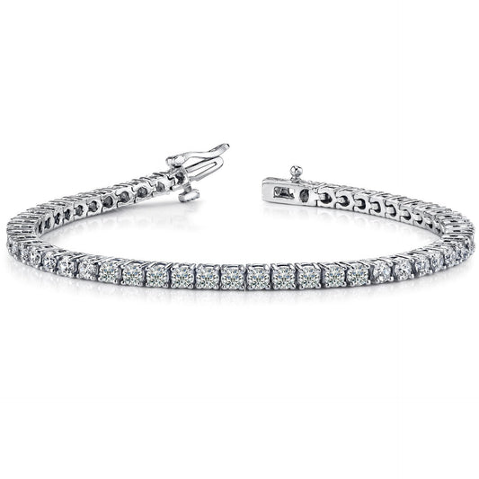 Pulseira de tênis de diamante com configuração de pino redondo de 7.80 quilates WG 14K - harrychadent.pt