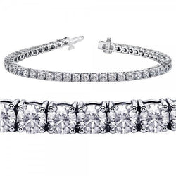 7.80 Ct Four Prong Setting Round Diamond Tennis Bracelet Solid Gold