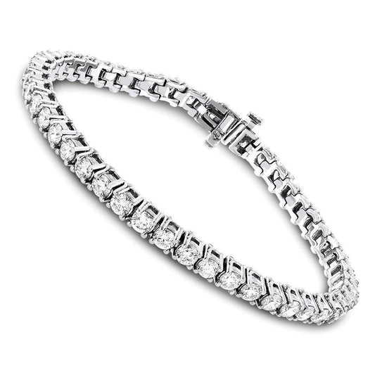 Pulseira feminina de diamante redondo de 8 quilates em ouro branco - harrychadent.pt