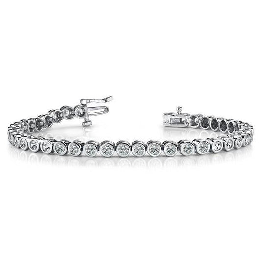 Bracelete de diamantes redondos com lapidação brilhante de 8 ct em ouro branco - harrychadent.pt