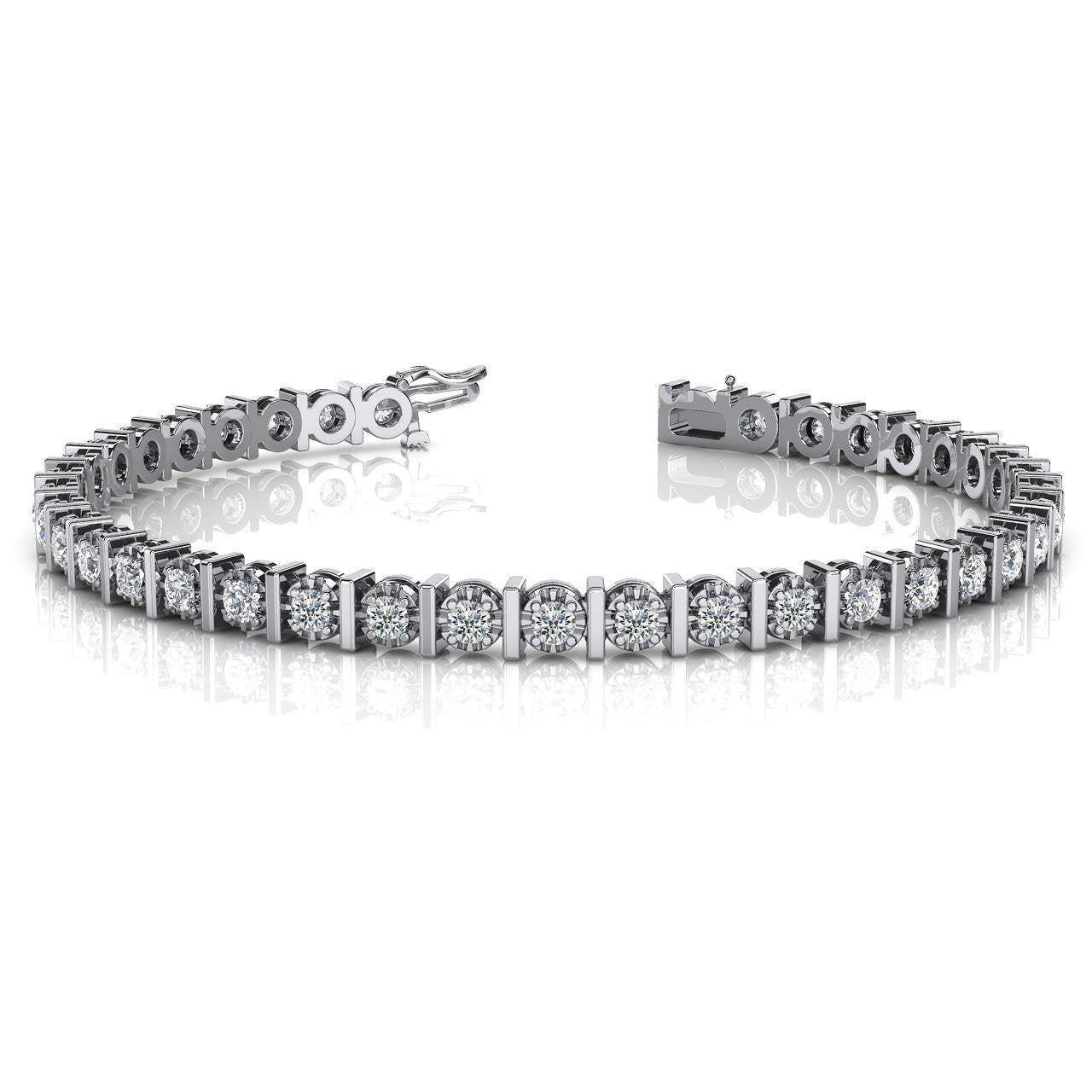 Bracelete de tênis com 8 ct de ponta redonda com ponta de ilusão e conjunto de diamantes - harrychadent.pt