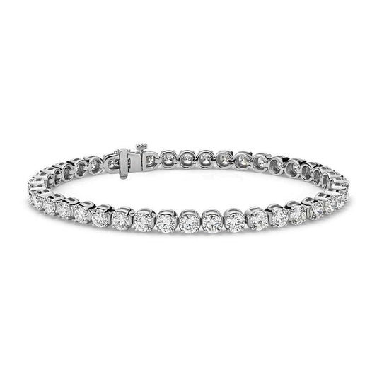 Bracelete de tênis redondo feminino de ouro branco de diamante 8 ct - harrychadent.pt