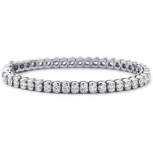 Pulseira de tênis de corte redondo de 8.10 ct de ouro branco - harrychadent.pt