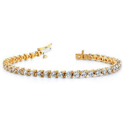 8.20 Carats Diamonds Basic Style Yellow Gold Tennis Bracelet