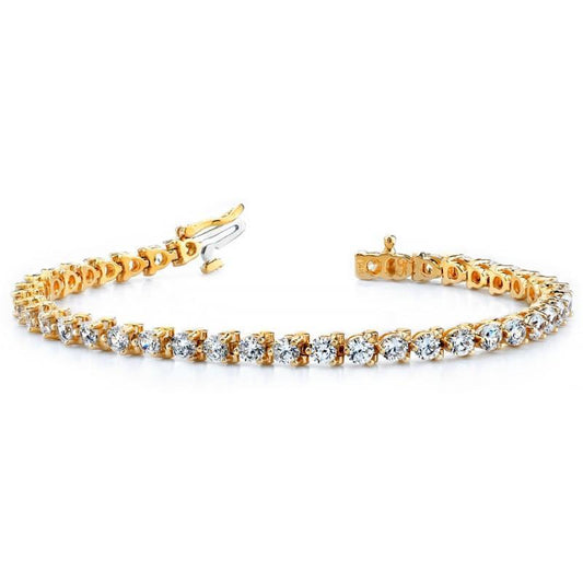 Pulseira de tênis de ouro amarelo 8.20 quilates de diamantes estilo básico - harrychadent.pt