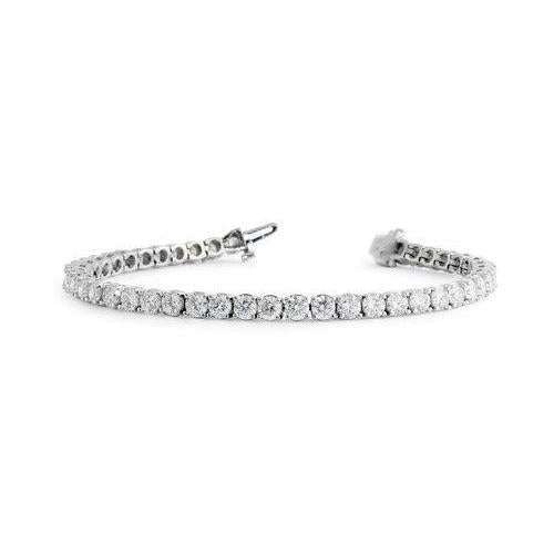 Pulseira de tênis de diamantes de corte brilhante de 8.40 quilates em ouro branco 14K - harrychadent.pt